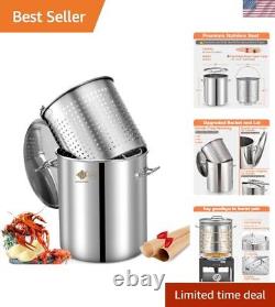 ARC Pot de cuisson en acier inoxydable de 64 quarts pour fruits de mer avec panier et deux papiers bruns