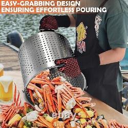 ARC Pot de cuisson en acier inoxydable de 64 quarts pour fruits de mer avec panier et deux papiers bruns