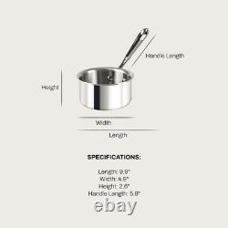 All Clad D3 chauffe-beurre en acier inoxydable de 0,5 quart, 3 plis, compatible induction