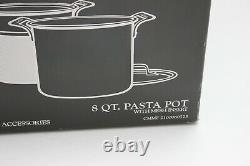 All-clad 8 Quart Stock Pasta Pot Strainer Steamer Mesh + Couvercle En Acier Inoxydable Nouveau