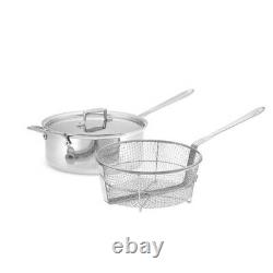 All-clad D5 Stainless Steel 6 Qt Quart Deep Saute Pan Fry Basket Nouveau Jamais Utilisé