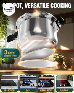 Auto-cuiseur, autocuiseur en acier inoxydable de 8 quarts, compatible avec l'induction