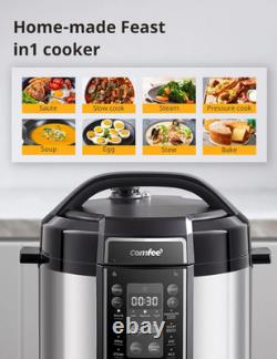 Autocuiseur COMFEE' 6 quarts avec 13 modes de cuisson, acier inoxydable