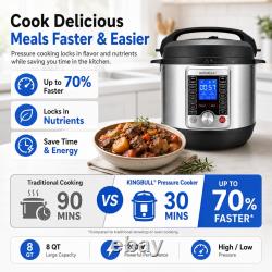 Autocuiseur électrique 14-en-1 de 8 pintes, multicuiseur en acier inoxydable avec L