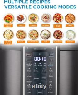 Autocuiseur électrique élégant en acier inoxydable de 8 pintes avec 12 modes de cuisson
