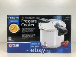 Autocuiseur en acier inoxydable Presto de 8 quarts. Compatible avec les plaques à induction ! 01370