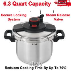 Autocuiseur en acier inoxydable T-Fal Clipso 6,3 litres, ustensiles de cuisine à induction, casseroles