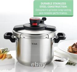Autocuiseur en acier inoxydable T-Fal Clipso 6,3 litres, ustensiles de cuisine à induction, casseroles