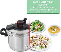 Autocuiseur en acier inoxydable T-Fal Clipso 6,3 litres, ustensiles de cuisine à induction, casseroles