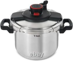 Autocuiseur en acier inoxydable T-Fal Clipso 6,3 litres, ustensiles de cuisine à induction, casseroles