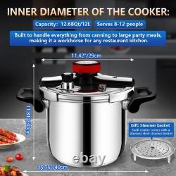 Autocuiseur en acier inoxydable de 12,68 quarts, grande capacité jumbo pour cuisinière<br/>