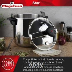 Autocuiseur en acier inoxydable de 6,3 litres compatible induction avec toutes les plaques de cuisson