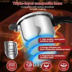Autocuiseur en acier inoxydable de 8 quarts compatible avec l’induction et les plaques de cuisson