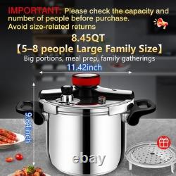 Autocuiseur en acier inoxydable de 8 quarts, grande capacité pour cuisinière