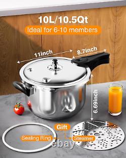 Autocuiseur en acier inoxydable (non en aluminium), compatible induction de 10 quarts