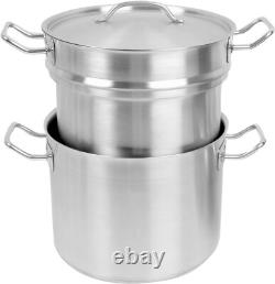 Bain-marie en acier inoxydable 18/8 de 8 qt, ensemble de 3 pièces, batterie de cuisine commerciale
