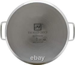 Bain-marie en acier inoxydable 18/8 de 8 qt, ensemble de 3 pièces, batterie de cuisine commerciale