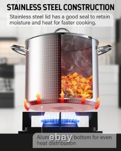 Batterie de cuisine en acier inoxydable 18/10, marmite de 16 quarts, pot de cuisson profond classique pour la mise en conserve Batterie de cuisine en acier inoxydable 18/10, marmite de 16 quarts, pot de cuisson profond classique pour la mise en conserve