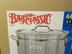 Bayou Classic 1044 Marmite Bayou en acier inoxydable de 44 quarts avec couvercle ventilé