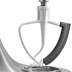 Bol en acier inoxydable de 4,5 litres avec poignée + batteur à bord flexible pour KitchenAid 4