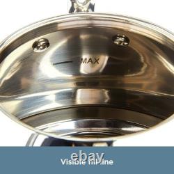 Bouilloire en inox élégante de 2 quarts, compatible lave-vaisselle et prête pour induction