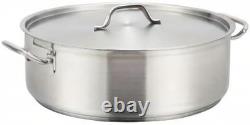 Braise en acier inoxydable de qualité commerciale avec couvercle, 8 quarts