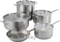 Braise en acier inoxydable de qualité commerciale avec couvercle, 8 quarts