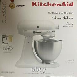 Brand New Kitchen Aid K45sswh White 4,5-quart Tilt-head Stand Kitchenaid