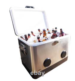 Brekx 54 Party Cooler Avec Pintes Bluetooth Haut-parleurs En Acier Inoxydable