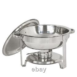 Buffet de réchaud 5-Pack Ensemble de chauffe-plat rond avec couvercle 5 litres, en acier inoxydable