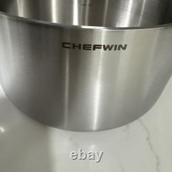 CHEFWIN Marmite à soupe en acier inoxydable à 5 couches de 6 quarts avec couvercle, compatible avec toutes les plaques de cuisson