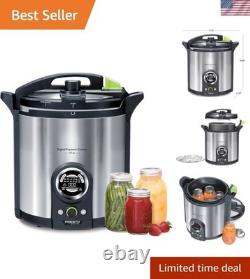 Canner numérique automatique élégant en acier inoxydable de 17 pintes avec guide de recettes