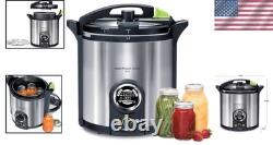 Canner numérique automatique élégant en acier inoxydable de 17 pintes avec guide de recettes