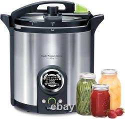 Canner numérique automatique élégant en acier inoxydable de 17 pintes avec guide de recettes