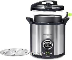 Canner numérique automatique élégant en acier inoxydable de 17 pintes avec guide de recettes