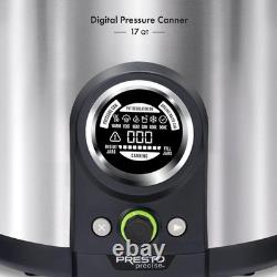 Canner numérique automatique élégant en acier inoxydable de 17 pintes avec guide de recettes