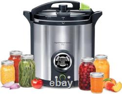Canner numérique automatique élégant en acier inoxydable de 17 pintes avec guide de recettes