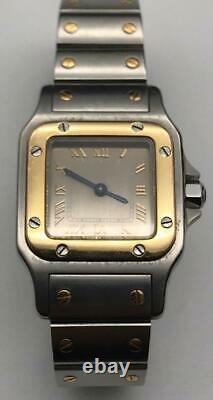 Cartier 1567 Santos Galbee Two Tone 18k Gold & Stainless Steel Swiss Quart Watch