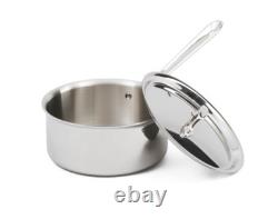 Casserole All-Clad en acier inoxydable triply de 3 pintes avec bord et couvercle