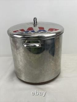 Casserole Vintage Revere Ware de 20 litres en acier inoxydable. Fond en cuivre. Rome NY