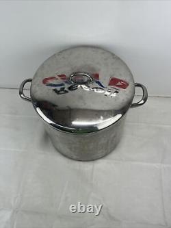 Casserole Vintage Revere Ware de 20 litres en acier inoxydable. Fond en cuivre. Rome NY