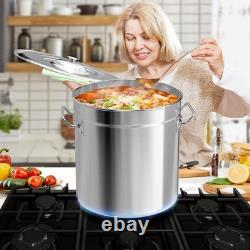 Casserole à fruits de mer en acier inoxydable de 74 pintes avec couvercle, pour crabe, homard et crevettes