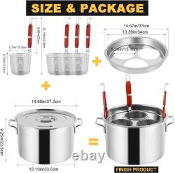 Casserole à pâtes commerciale, 19,5 pintes, cuiseur à pâtes en acier inoxydable avec passoire insert