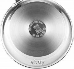 Casserole à pâtes en acier inoxydable 4 pièces avec vapeur, 12 quarts, argent