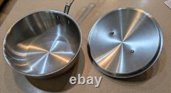 Casserole à sauter en acier inoxydable avec couvercle 3 qt batterie de cuisine multicouche fabriquée en acier inoxydable