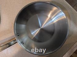 Casserole à sauter en acier inoxydable avec couvercle 3 qt batterie de cuisine multicouche fabriquée en acier inoxydable