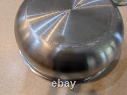 Casserole à sauter en acier inoxydable avec couvercle 3 qt batterie de cuisine multicouche fabriquée en acier inoxydable