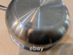 Casserole à sauter en acier inoxydable avec couvercle 3 qt batterie de cuisine multicouche fabriquée en acier inoxydable
