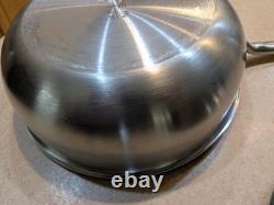 Casserole à sauter en acier inoxydable avec couvercle 3 qt batterie de cuisine multicouche fabriquée en acier inoxydable
