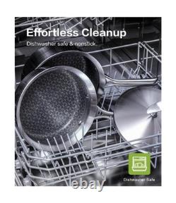 Casserole avec couvercle en acier inoxydable 5 couches, petite casserole de 3 quarts pour sauces